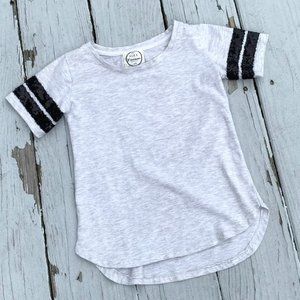 Girls Sequin Trim Baseball T Shirt Top Size L